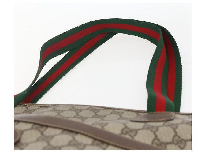 Borsa Sherry Line GG Supreme Web di GUCCI in PVC beige e oro 002 983 0163 Auth ep12615 D'oro - vista 8