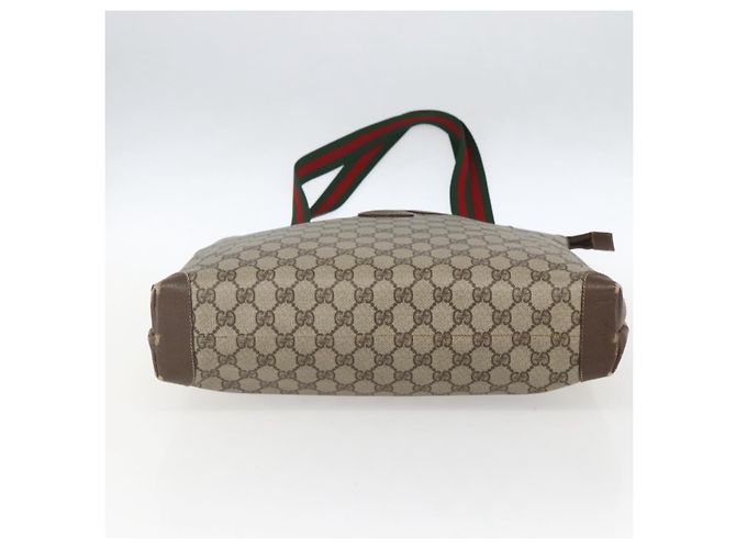 Borsa Sherry Line GG Supreme Web di GUCCI in PVC beige e oro 002 983 0163 Auth ep12615 D'oro - vista 9
