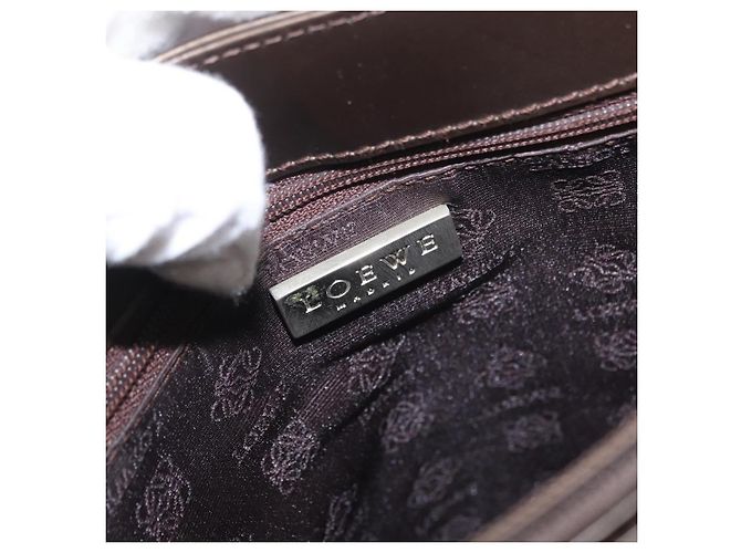 Borsa a Spalla LOEWE in Pelle Marrone Argento Autentica bs32118 - vista 10