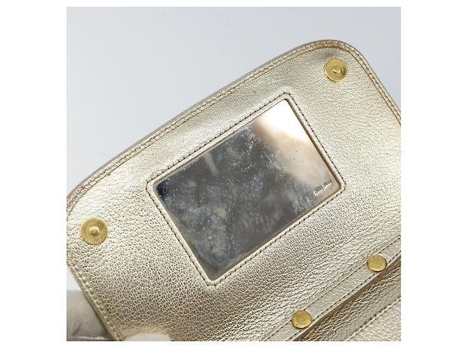 Borsa a spalla in pelle Miu Miu con catena dorata Auth 159461 D'oro - vista 17