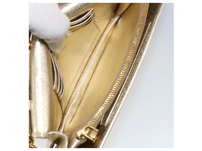 Borsa a spalla in pelle Miu Miu con catena dorata Auth 159461 D'oro - vista 18
