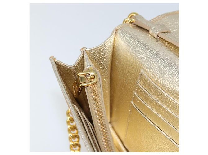 Borsa a spalla in pelle Miu Miu con catena dorata Auth 159461 D'oro - vista 21