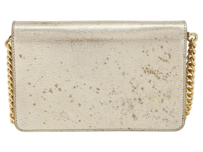 Borsa a spalla in pelle Miu Miu con catena dorata Auth 159461 D'oro - vista 3