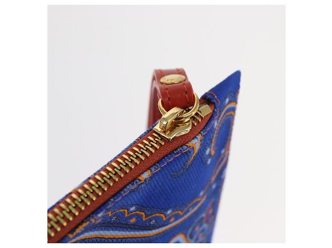 ETRO Pochette Paisley in Tela Pelle Blu Oro Auth am10247V D'oro - vista 14