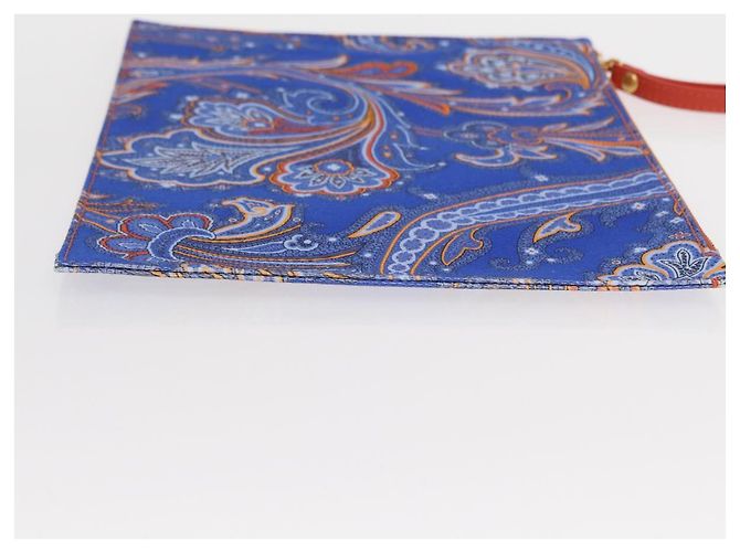 ETRO Pochette Paisley in Tela Pelle Blu Oro Auth am10247V D'oro - vista 4