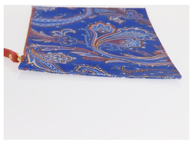 ETRO Pochette Paisley in Tela Pelle Blu Oro Auth am10247V D'oro - vista 5
