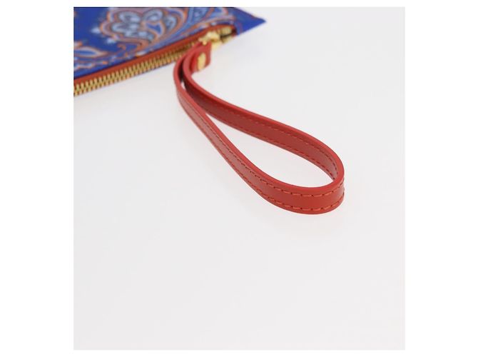 ETRO Pochette Paisley in Tela Pelle Blu Oro Auth am10247V D'oro - vista 7