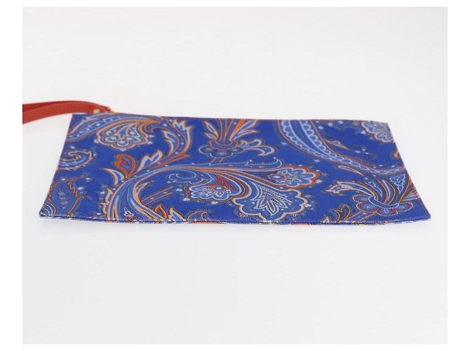 ETRO Pochette Paisley in Tela Pelle Blu Oro Auth am10247V D'oro - vista 9