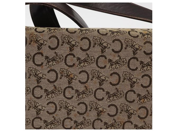 BORSO A SPALLA IN CANVAS BEIGE E ORO CÉLINE C SULKY CARRIAGE A CAVALLO Auth 159431 D'oro - vista 4