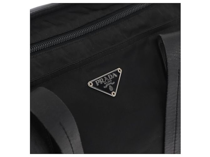 Prada Tote Bag aus schwarzem Nylon mit Silber authentisch 160272 - Ansicht 16