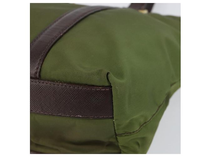 PRADA Borsa a mano in nylon verde oro Auth 159309 D'oro - vista 10