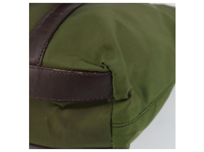 PRADA Borsa a mano in nylon verde oro Auth 159309 D'oro - vista 12