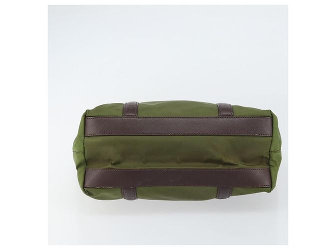 PRADA Borsa a mano in nylon verde oro Auth 159309 D'oro - vista 9