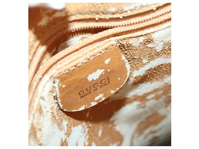 Gucci Borsa a Spalla in Pelle Marrone Oro Auth 156124 D'oro - vista 17