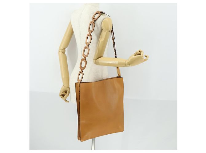 Gucci Borsa a Spalla in Pelle Marrone Oro Auth 156124 D'oro - vista 21