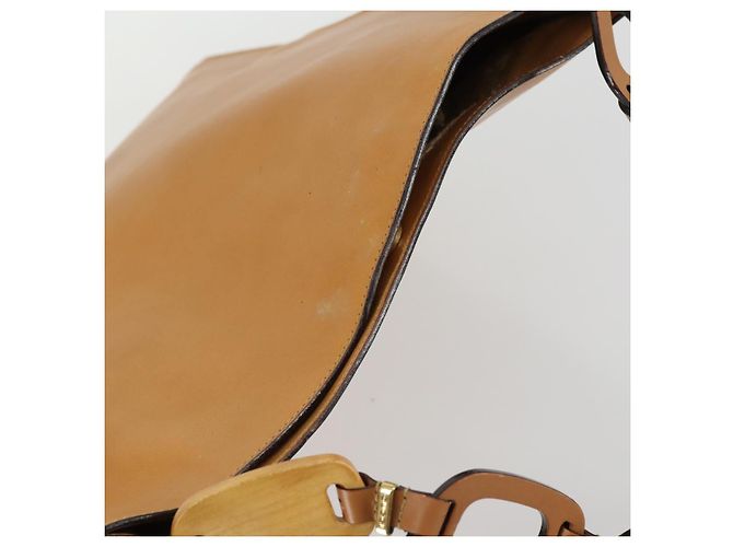Gucci Borsa a Spalla in Pelle Marrone Oro Auth 156124 D'oro - vista 6