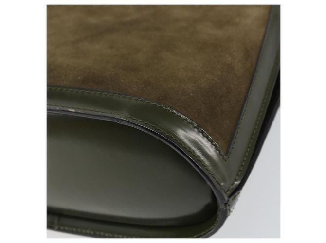 Céline Borsa a mano CELINE in suede khaki oro Auth 159231 D'oro Cachi - vista 12