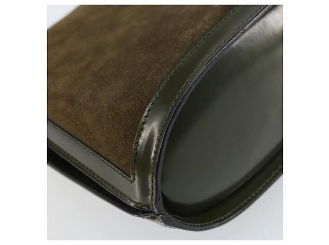 Céline Borsa a mano CELINE in suede khaki oro Auth 159231 D'oro Cachi - vista 13