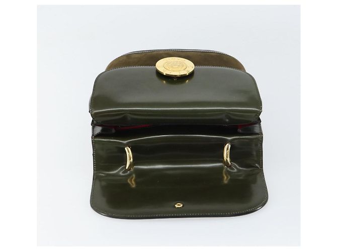 Céline Borsa a mano CELINE in suede khaki oro Auth 159231 D'oro Cachi - vista 15
