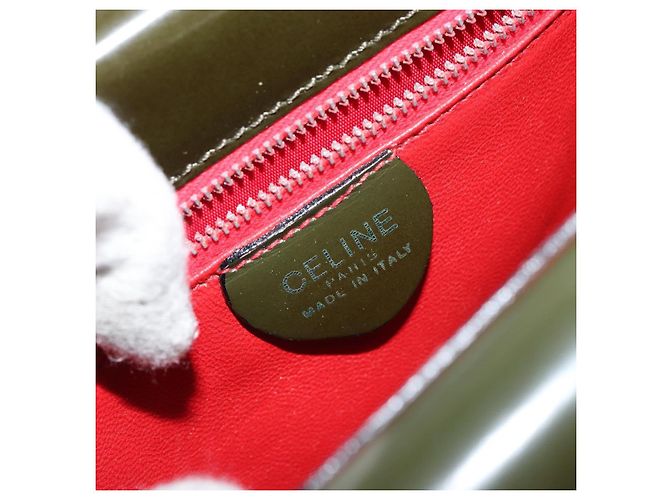 Céline Borsa a mano CELINE in suede khaki oro Auth 159231 D'oro Cachi - vista 16