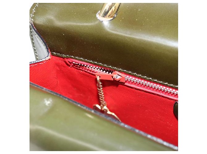 Céline Borsa a mano CELINE in suede khaki oro Auth 159231 D'oro Cachi - vista 20