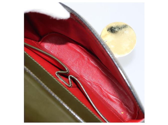 Céline Borsa a mano CELINE in suede khaki oro Auth 159231 D'oro Cachi - vista 22