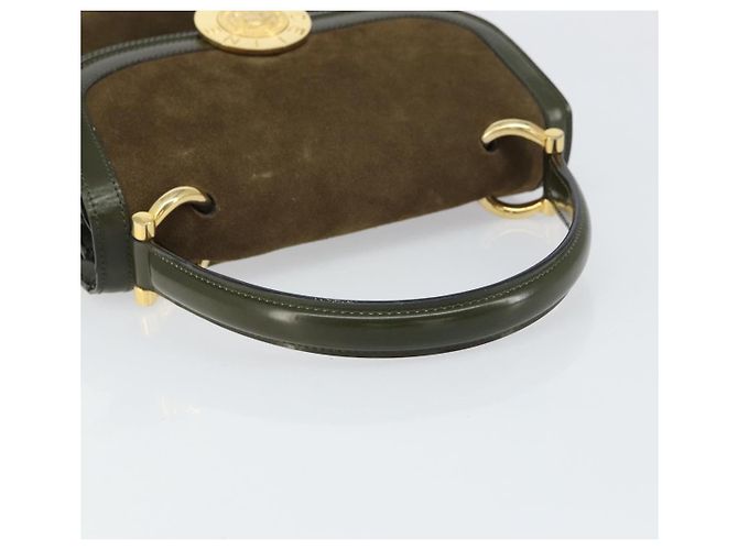 Céline Borsa a mano CELINE in suede khaki oro Auth 159231 D'oro Cachi - vista 7