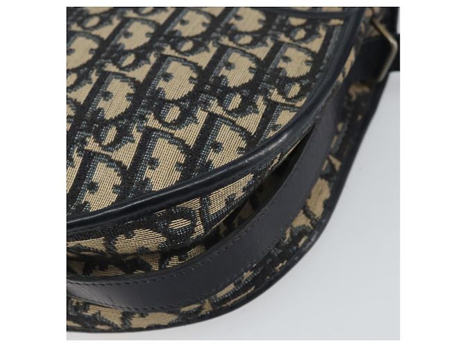 Borsa a Spalla in Tela Trotter Christian Dior Blu Navy e Oro Auth BA9247 D'oro - vista 10