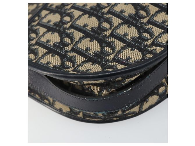 Borsa a Spalla in Tela Trotter Christian Dior Blu Navy e Oro Auth BA9247 D'oro - vista 11