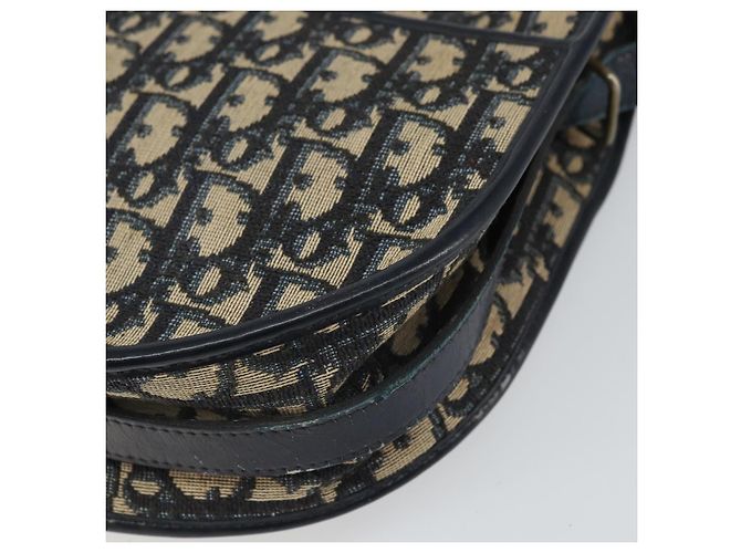 Borsa a Spalla in Tela Trotter Christian Dior Blu Navy e Oro Auth BA9247 D'oro - vista 12