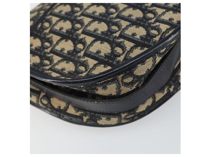 Borsa a Spalla in Tela Trotter Christian Dior Blu Navy e Oro Auth BA9247 D'oro - vista 13