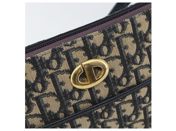 Borsa a Spalla in Tela Trotter Christian Dior Blu Navy e Oro Auth BA9247 D'oro - vista 15