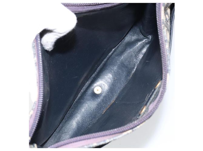 Borsa a Spalla in Tela Trotter Christian Dior Blu Navy e Oro Auth BA9247 D'oro - vista 17