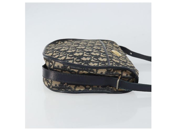 Borsa a Spalla in Tela Trotter Christian Dior Blu Navy e Oro Auth BA9247 D'oro - vista 4