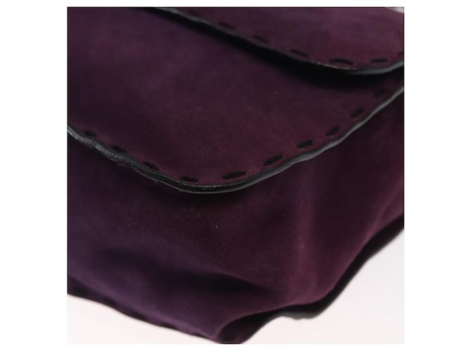 Borsa a Spalla PRADA Camoscio Viola Oro Auth 158394 D'oro Porpora - vista 11