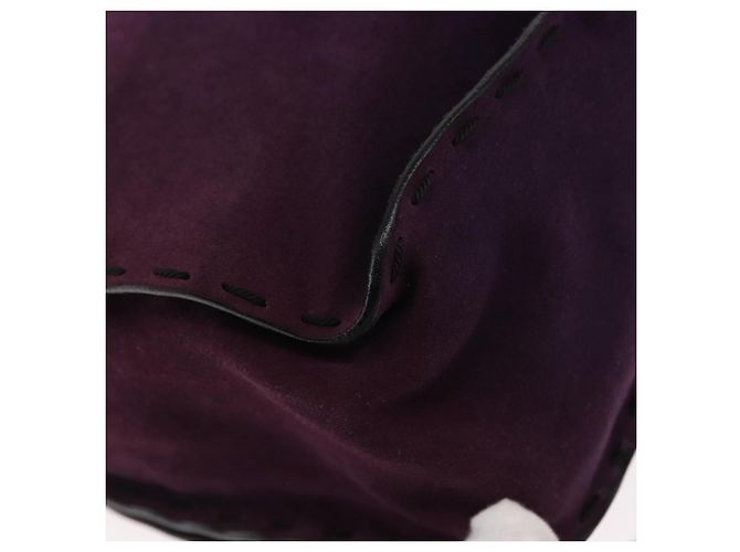 Borsa a Spalla PRADA Camoscio Viola Oro Auth 158394 D'oro Porpora - vista 12