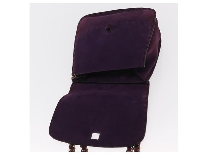 Borsa a Spalla PRADA Camoscio Viola Oro Auth 158394 D'oro Porpora - vista 15