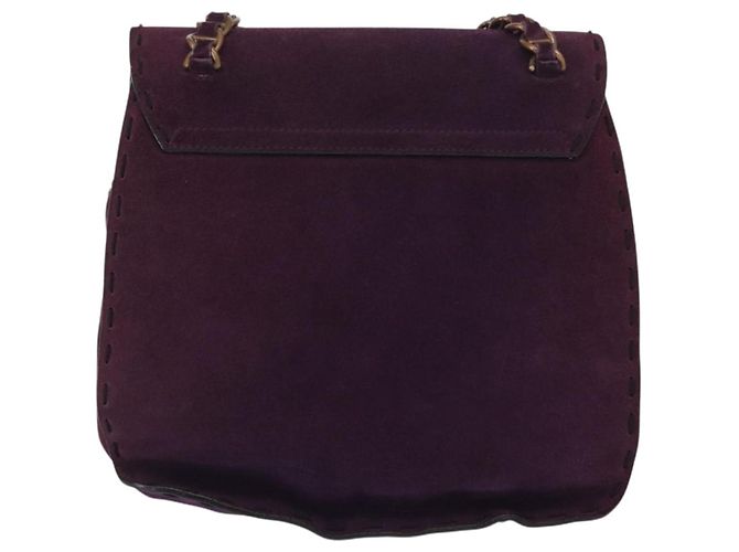 Borsa a Spalla PRADA Camoscio Viola Oro Auth 158394 D'oro Porpora - vista 3