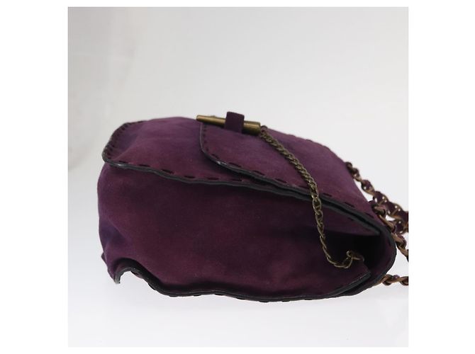 Borsa a Spalla PRADA Camoscio Viola Oro Auth 158394 D'oro Porpora - vista 4