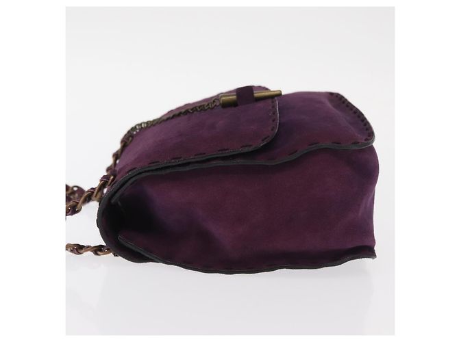 Borsa a Spalla PRADA Camoscio Viola Oro Auth 158394 D'oro Porpora - vista 5