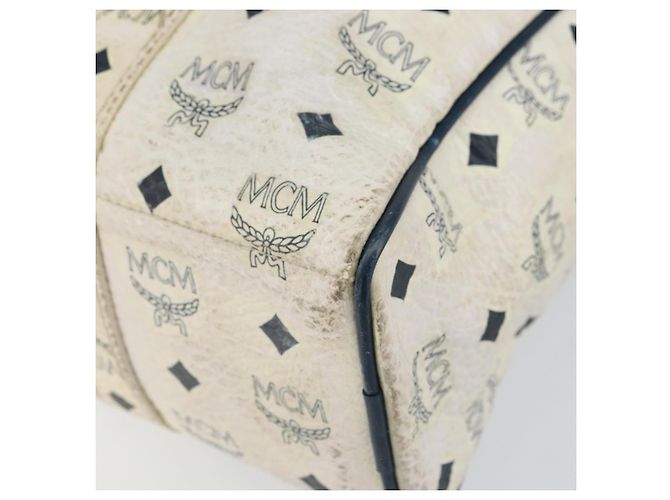 Borsa tote in pelle MCM Logogram Vicetos bianca e oro Auth BA9337 Bianco D'oro - vista 10