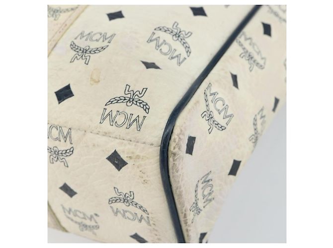 Borsa tote in pelle MCM Logogram Vicetos bianca e oro Auth BA9337 Bianco D'oro - vista 12
