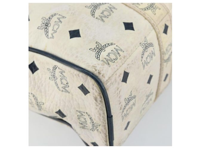 Borsa tote in pelle MCM Logogram Vicetos bianca e oro Auth BA9337 Bianco D'oro - vista 13