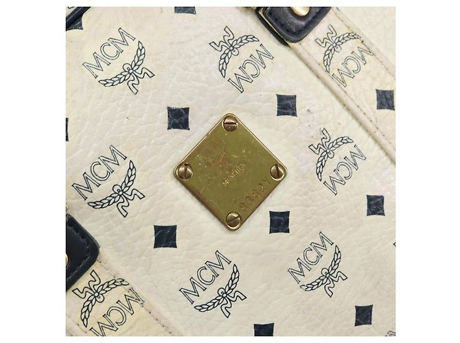 Borsa tote in pelle MCM Logogram Vicetos bianca e oro Auth BA9337 Bianco D'oro - vista 14