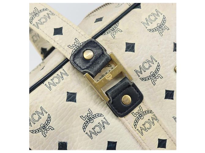 Borsa tote in pelle MCM Logogram Vicetos bianca e oro Auth BA9337 Bianco D'oro - vista 15