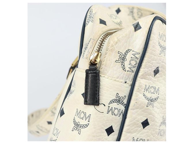 Borsa tote in pelle MCM Logogram Vicetos bianca e oro Auth BA9337 Bianco D'oro - vista 16
