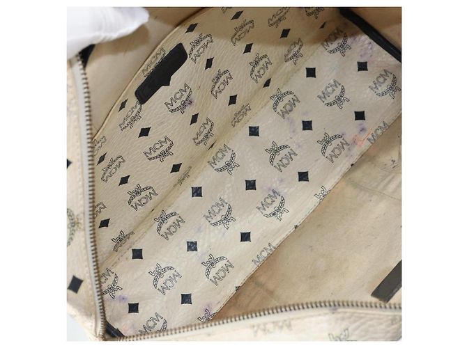 Borsa tote in pelle MCM Logogram Vicetos bianca e oro Auth BA9337 Bianco D'oro - vista 18