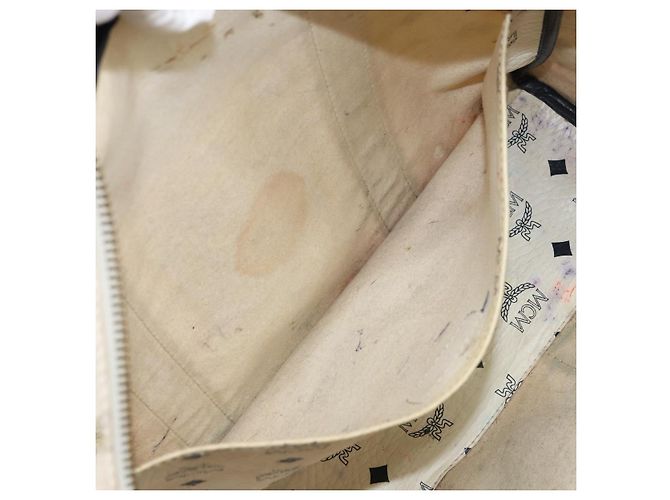 Borsa tote in pelle MCM Logogram Vicetos bianca e oro Auth BA9337 Bianco D'oro - vista 21