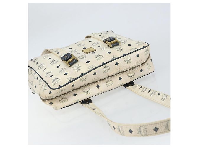 Borsa tote in pelle MCM Logogram Vicetos bianca e oro Auth BA9337 Bianco D'oro - vista 6