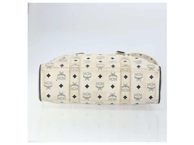 Borsa tote in pelle MCM Logogram Vicetos bianca e oro Auth BA9337 Bianco D'oro - vista 9